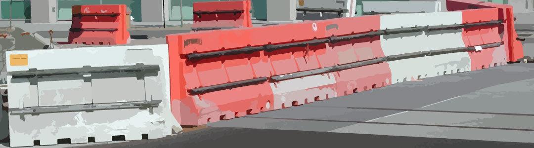 Plastic jersey barriers