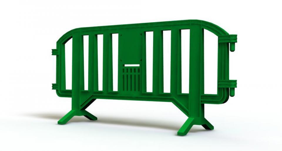 Green plastic barrier