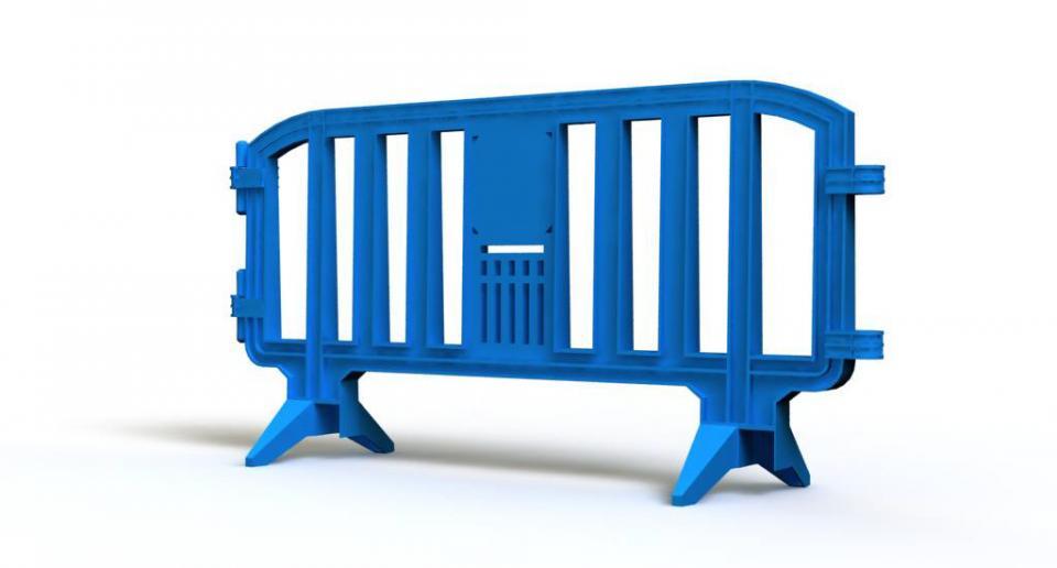 Plastic blue barrier