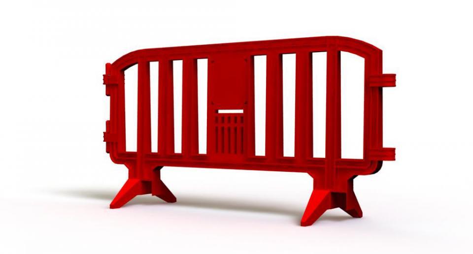 Red plastic barrier