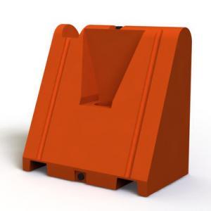 Orange plastic jersey barrier