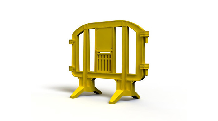 Yellow plastic barrier