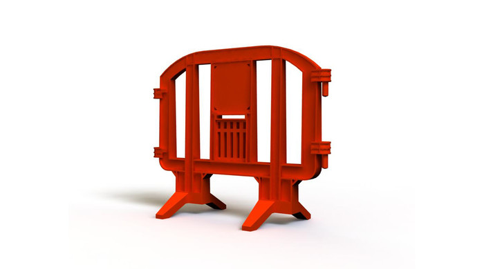 Red plastic barricade