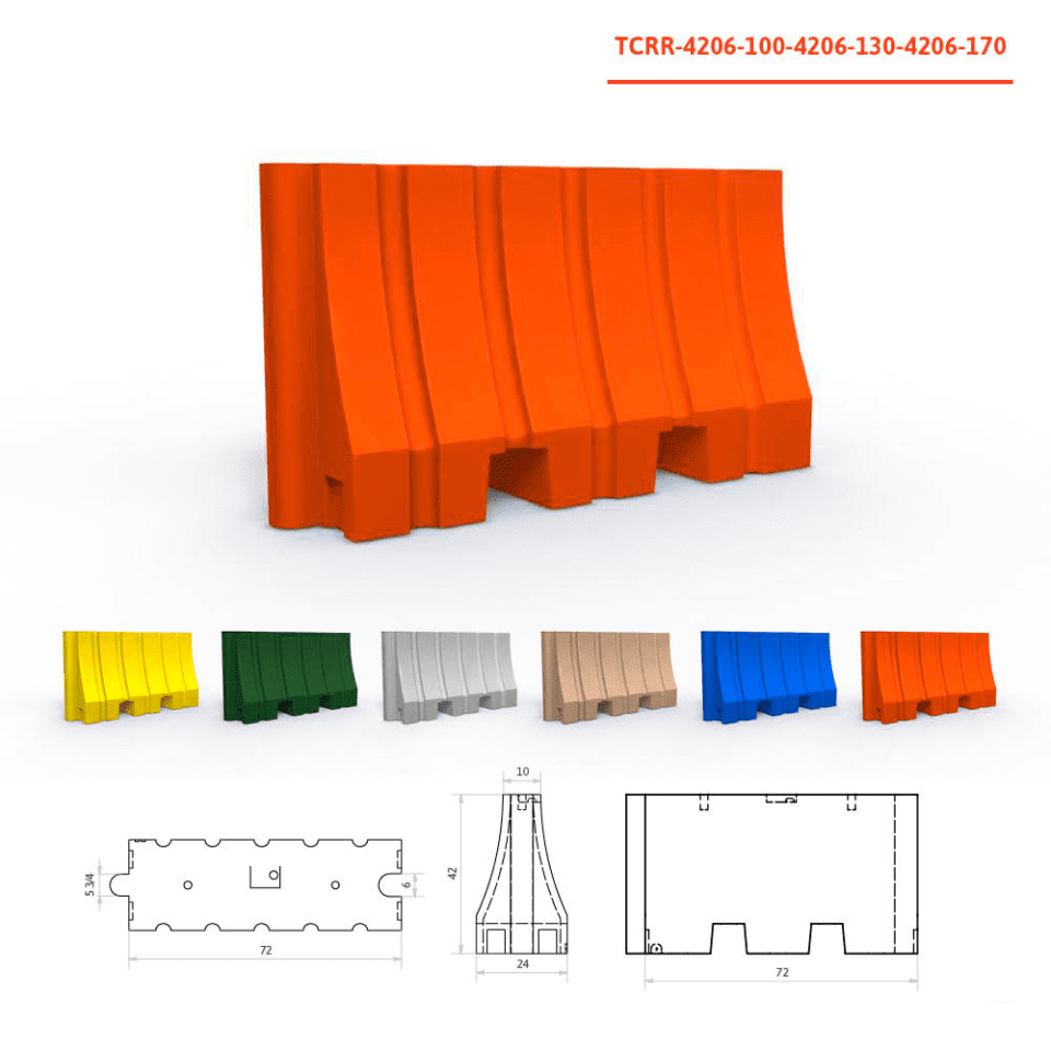 Orange Plastic Water-Filled Safety Barriers