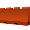 Red plastic jersey barrier