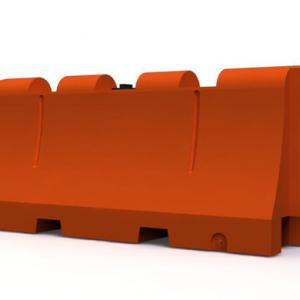 Red plastic jersey barrier