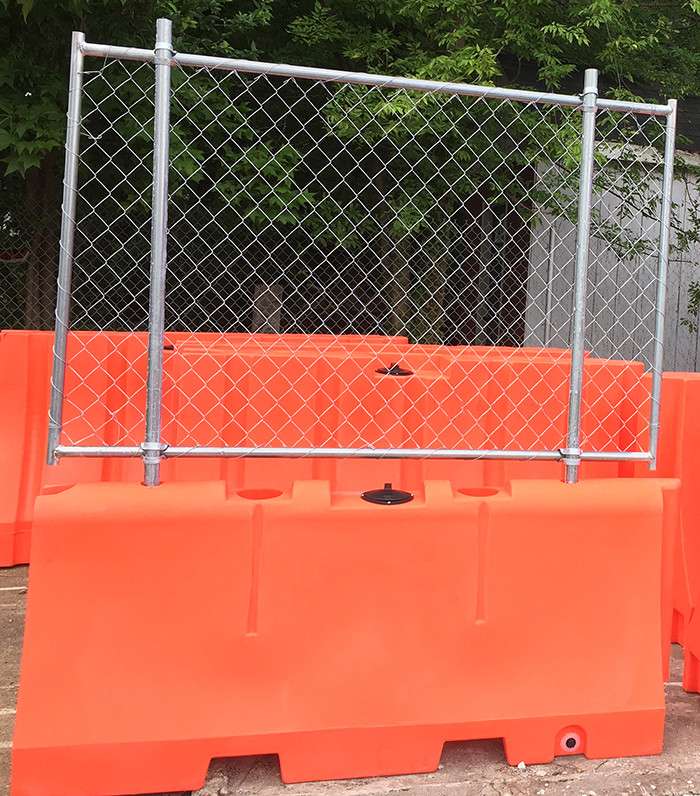 Water Barriers with Chain Link Fencing